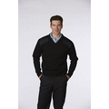 Unisex Fleece-Lined Zip-Front V-Neck Commando Sweater